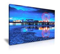 Blackpool Tower Ferris Wheel UK Canvas Wall Art Picture Print 76cmx50cm