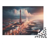 Blackpool Tower Iconic Landmark 1000-Piece Puzzle for Adults, 70x50cm/1000pcs; to Complete Gradually over A Weekend; White Pieces with A Smooth Surface