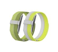 BlackPro 2 Pack Nylon Band Compatible with Hume Band Replacement Strap, Soft Breathable Adjustable Sport Wristband for Hume Health Band Fitness Tracker Women Men (Green+Yellow gray)