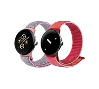 BlackPRO 2 Pack Nylon Bands Compatible with Google Pixel Watch/Pixel Watch 2/Google Pixel Watch 3(41mm) Band for Women Men, Adjustable Solo Loop Sport Replacement Strap with Upgraded Connector for