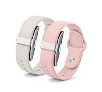 BlackPro 2PCS Silicone Band Compatible with Hume Band Replacement Strap, Soft Waterproof Adjustable Wristband for Hume Health Band Men Women (Pink+Starlight)