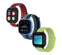 BlackPro 3 Pack Compatible with Gabb Watch Band Replacement, 20mm Breathable Nylon Loop Kids Watch Band with Quick Release Pins for Kids Girls Boys (MossGreen&Red&BrightGreen)