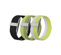 BlackPro 3 Pack Nylon Bands Compatible with Hume Band Replacement Strap, Soft Breathable Adjustable Sport Wristband for Hume Health Band Fitness Tracker Women Men (Black+Green+Yellow gray)