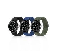 BlackPro Braided Bands Compatible with Google Pixel Watch 4 45mm Band/Pixel Watch 3 Band 45mm, Elastic Nylon Breathable Sport Loop Straps for Pixel 3/4 Watch Band 45mm for Men Women
