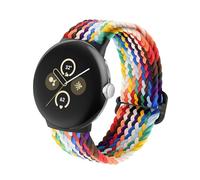 BlackPro Braided Bands Solo Loop Compatible with Google Pixel Watch / Pixel Watch 2, Adjustable Stretchy Nylon Elastic Straps with Upgraded Connector for Google Pixel Watch Wristbands for Women Men,