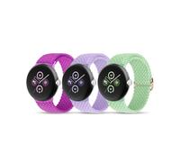 BlackPro Nylon Bands Compatible with Google Pixel Watch 3 Band 41mm/Pixel Watch 2 Band for Women Men, Adjustable Stretchy Braided Straps with Upgraded Connector