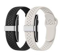 BlackPro Silicone Band Compatible with Hume Band Replacement Strap, Breathable Sport Adjustable Waterproof Replacement Wristbands Straps for Hume Health Band (Black+Starlight)
