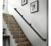 BlackRailing 80cm5mHeavy Duty Square Tube Handrail200kg SupportComplete Kit for Indoor & Outdoor UseDurable Wrought Iron WallMounted Railing