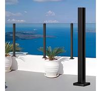 BlackRailing Posts Stainless Steel il System with Independent Base SupportPolished Post for Modern Dec and Balconies