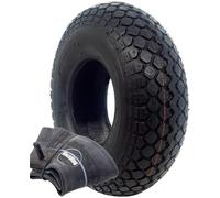 BlackRing 1x 4.00-5 Black Tyre And Tube Straight Valve With Diamond Tread Mobility Scooter And Power Chair 400x5 (330x100)