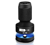 BLACKROBOT Quick Release Impact Bit Holders 1/2-Inch Square Drive to 1/4-Inch Hex Socket Adapter, CR-MO Steel, Blue