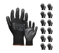 Blackrock 12 Pairs PU Work Gloves, Mens and Womens, Gardening, Painters, PPE, Warehouse, for Work Grip, Yard Gloves, Litter Picking - Size 10/XL