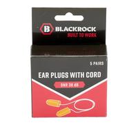 Blackrock 5 Pack Protection Foam Ear Plugs with String, SNR39db, Reusable