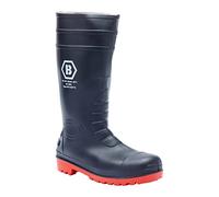 Blackrock Black/Red Safety Wellington with Steel Toe Cap and Midsole for Men with Protective Steel Midsole, Men’s or ladies Safety Wellies for Construction, Gardening, Agriculture - Waterproof