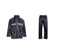 Blackrock Black Waterproof Jacket, Men's & Women's Cotswold Lightweight Rain Coat Black Waterproof Trousers, Men's & Women's Cotswold Lightweight Rain Protection Trousers Golf - Size 3XL