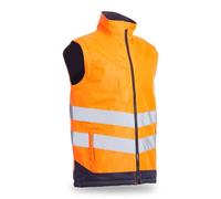 Blackrock Hi-Vis Body Warmer Rail Orange/Navy Padded Gilet, Hi Viz, For Mens Womens Unisex, Fleece, Gillette, Workwear, Warm, Gillet, Waterproof Shell & Windproof, Quilted Bodywarmer, Size Large