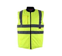 Blackrock Hi Vis Body Warmer Yellow/Navy Reversible Padded Gilet, Quilt Lined, Warm Work Body Warmer for Men and Women, Equestrian Hi Vis Reflective Gilet Security Safety Wear - Size Medium