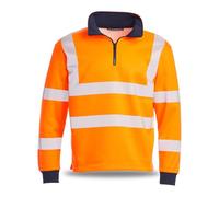 Blackrock Hi-Vis Jumper Rail Orange, 1/4 Q-Zip Pullover Sweatshirt, Fleece Polycotton, For Men Women, Work Hi Viz, Construction Workwear, EN20471 Class 3, Reflective, High Vizibility, Size 3XL