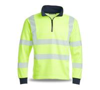 Blackrock Hi-Vis Jumper Yellow, 1/4 Q-Zip Pullover Sweatshirt, Fleece Polycotton, For Men Women Unisex, Work Hi Viz, Construction Workwear, EN20471 Class 3, Reflective, High Vizibility, Size Small