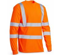 Blackrock Hi-Vis Long Sleeve T-Shirt, Rail Industry Orange High Visibility Work Top, for Men Women Unisex, Work Utility & Safety PPE Workwear, EN20471 Class 3 Certified - Size Large