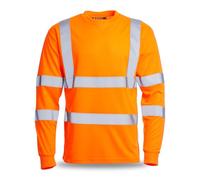 Blackrock Hi-Vis Long Sleeve T-Shirt, Rail Industry Orange High Visibility Work Top, for Men Women Unisex, Work Utility & Safety PPE Workwear, EN20471 Class 3 Certified - Size 4XL
