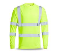 Blackrock Hi-Vis Long Sleeve T-Shirt, Yellow High Visibility Work Top, for Men Women Unisex, Work Utility & Safety PPE Workwear, EN20471 Class 3 Certified - Size Large