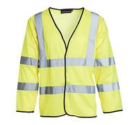 Blackrock Hi Vis Long Sleeve Vests Yellow, Reflective High Vis Jackets, Hi Viz, Work Utility & Safety Clothing, Neon Clothes, Running, Jacket, Hivisible, Security, PPE, Fluorescent - Size Small