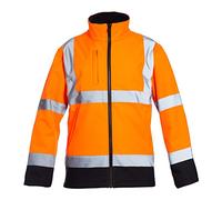 Blackrock Hi Vis Orange & Black Soft Shell Jacket, Men's & Women's, Warm, Windproof & Water Resistant, High Visibility Reflective Safety Wear, Fully EN Certified - Medium