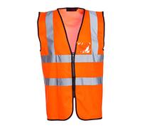 Blackrock Hi Vis Orange Executive Sleeveless Vest Waistcoat, Men's and Women's Full-Length Zip, Lightweight, Reflective High Visibility Safety Wear, Fully EN Certified - 2XL