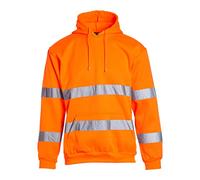 Blackrock Hi Vis Orange Hooded Sweatshirt, Men's & Women's Secure & Comfortable High Visibility Reflective Safety Wear, Fully EN Certified - Small