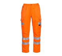 Blackrock Hi Vis Orange Polycotton Work Trousers, Men's and Women's Combat Trousers, Reflective High Visibility, Safety Site Workwear, Fully EN Certified - 32' Waist 32' Leg