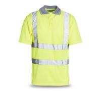 Blackrock Hi-Vis Polo Shirt, Yellow T-Shirt, Work Utility & Safety Clothing, High Visibility Workwear PPE, For Men Women Unisex, EN20471 Class 2 Certified, Size XL