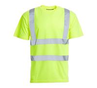 Blackrock Hi-Vis T-Shirt, Yellow Hi Vis, High Viz T Shirt, Tshirt for Men, Work PPE, Birdseye Polyester, Breathable, Moisture-Wicking Material, Utility Safety Tops, Size 4XL