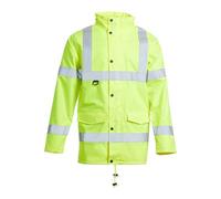 Blackrock Hi-Vis Waterproof Storm Coat Yellow, Mesh-Lined Breathable Hi Vis Jacket, Work Jackets For Men Women Unisex, High Viz, Reflective Tape, Work Coat, Utility & Safety, Workwear, Size 3XL