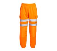 Blackrock Hi-Vis Work Joggers, Mens Womens Work Trousers, Orange Work Utility & Safety Trousers, Hi Viz Joggers, Tracksuit Bottoms, Construction Pants, Elasticated Waist Workwear Clothing, Size Large