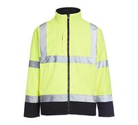 Blackrock Hi Vis Yellow & Black Soft Shell Jacket, Men's & Women's, Warm, Windproof & Water Resistant, High Visibility Reflective Safety Wear, Fully EN Certified - Large