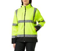 Blackrock Hi Vis Yellow & Black Soft Shell Jacket, Men's & Women's, Warm, Windproof & Water Resistant, High Visibility Reflective Safety Wear, Fully EN Certified - Medium