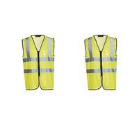 Blackrock Hi Vis Yellow Executive Sleeveless Vest Waistcoat, Men's and Women's Full-Length Zip, Lightweight, Reflective High Visibility Safety Wear, Fully EN Certified - XL (Pack of 2)
