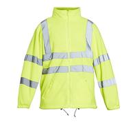 Blackrock Hi Vis Yellow Fleece Jacket, Men's and Women's, Durable and Warm Anti-Pill, High Visibility Reflective Safety Wear, Fully EN Certified - Large