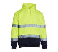 Blackrock Hi Vis Yellow & Navy Two-Tone Hooded Sweatshirt, Men's & Women's Secure & Comfortable High Visibility Reflective Safety Wear, Fully EN Certified - Large