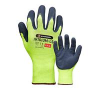 Blackrock Iridium-LS Yellow Safety Work Gloves Mens Womens, Sandy Latex Coating Maximum Dry & Wet Grip, Enhanced Visibility Neon Polyester Liner, Ideal For Highway, Construction, Gardening - Large