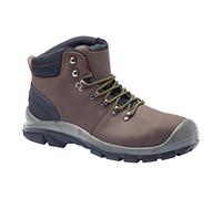 Blackrock Malvern Brown Lightweight Safety Boots, S3 Steel Toe Cap, Mens and Women, Leather Shoes, Water Resistant, Protective Steel Midsole, Anti-Slip Safety Boots - Size 12