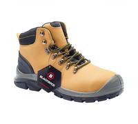 Blackrock Malvern Tan/Honey Lightweight Safety Boots, S3 Steel Toe Cap, Mens and Women, Leather Shoes, Water Resistant, Protective Steel Midsole, Anti-Slip Safety Boots - Size 5