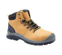 Blackrock Malvern Tan/Honey Lightweight Safety Boots, S3 Steel Toe Cap, Mens and Women, Leather Shoes, Water Resistant, Protective Steel Midsole, Anti-Slip Safety Boots - Size 8