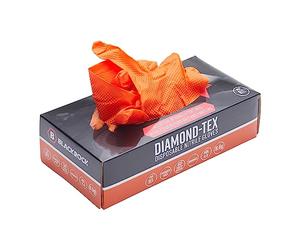 Blackrock Mechanics Diamond-Textured Disposable Gloves, 50 Box, Nitrile Disposable Gloves, Engineering, Gripz, Heavy Duty, Medical, Food, Latex Free, Non-Sterile, First Aid, Orange, PPE - Size Medium