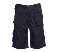 Blackrock Men's Workman Cargo Shorts, Black Safety Work Clothing, Cargo Pockets, Phone Holder, Hammer & Tool Loop, Durable Polycotton Utility Workwear, Ideal For Working, Hiking, Comfort - 42" Waist
