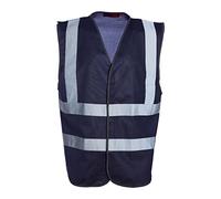 Blackrock Navy Enhanced Visibility Vest, Hi-Vis Vest, High Visibility, Safety, Reflective, PPE, Hi Vis, Security, Workwear, Mens and Womens - Size Small