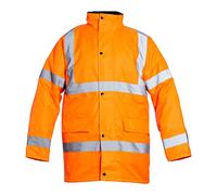 Blackrock Orange Hi Vis Waterproof Jacket, Men’s and Women's Reflective Work Jacket, High Visibility Safety Workwear, Comfort Fleece Lined Collar and Quilt Lined Coat, Fully EN Certified - Size 4XL