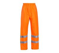Blackrock Orange Hi Vis Waterproof Overtrousers, Reflective High Viz Visibility Safety Work Trousers Men's & Women's, Rain Waterproof Pants, Workwear Overalls, Fully EN Certified - Size Small