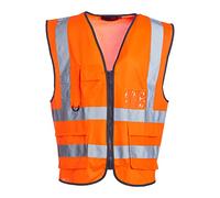 Blackrock Orange Premium Hi Vis Vest With Pockets, ID Pouch & Key Loop